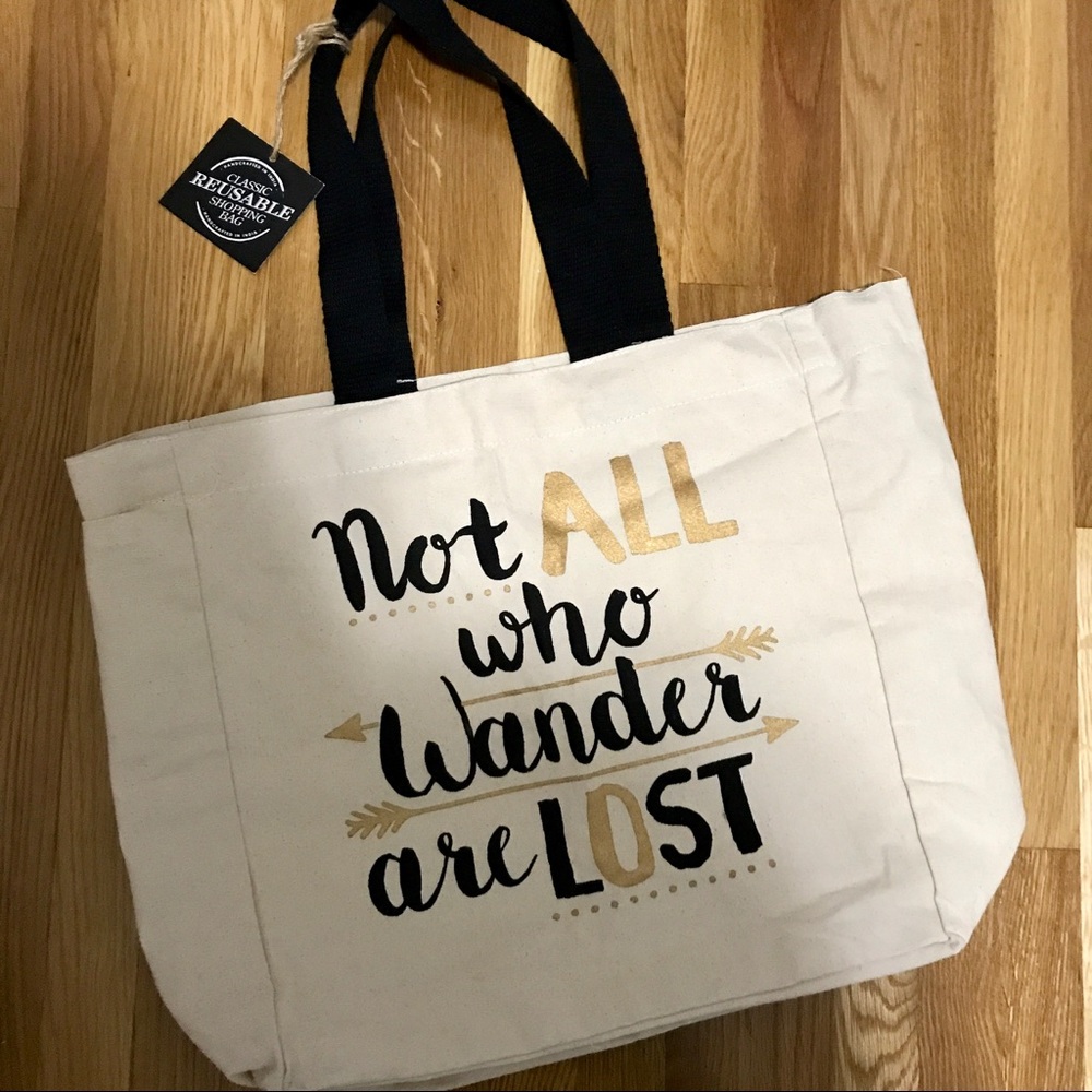 Reusable Canvas Tote with Quote